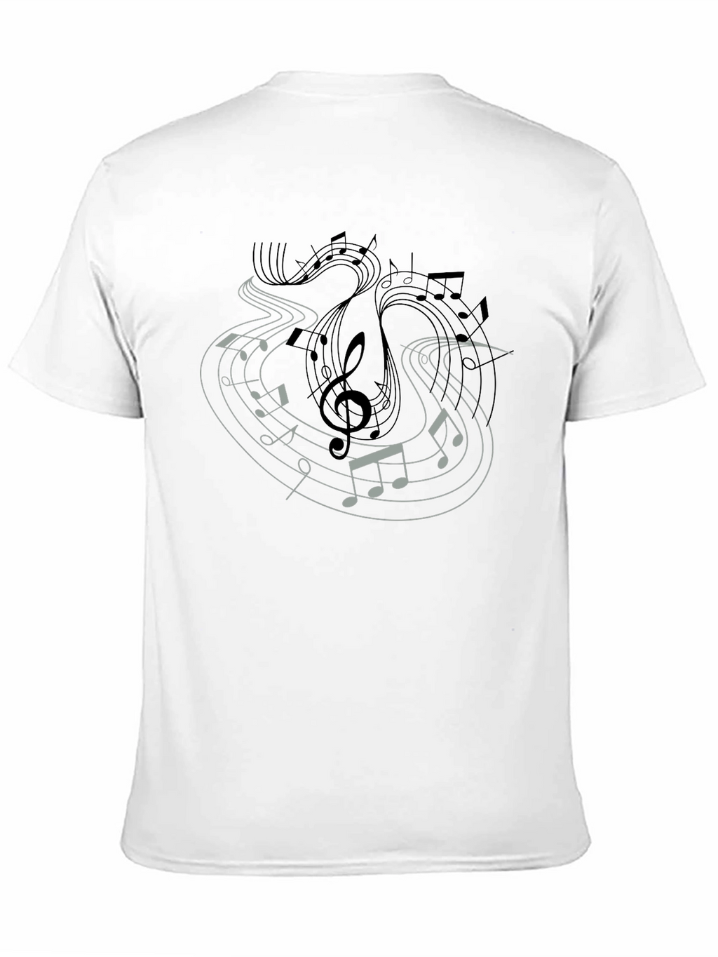 Musical Notes Graphic Tee - Black Casual Shirt