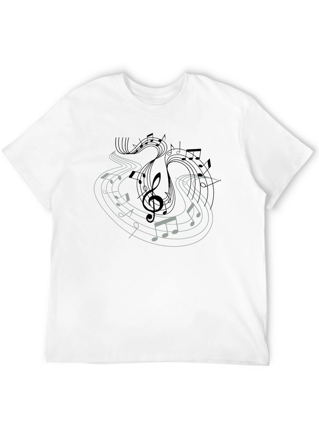 Musical Notes Graphic Tee - Black Casual Shirt