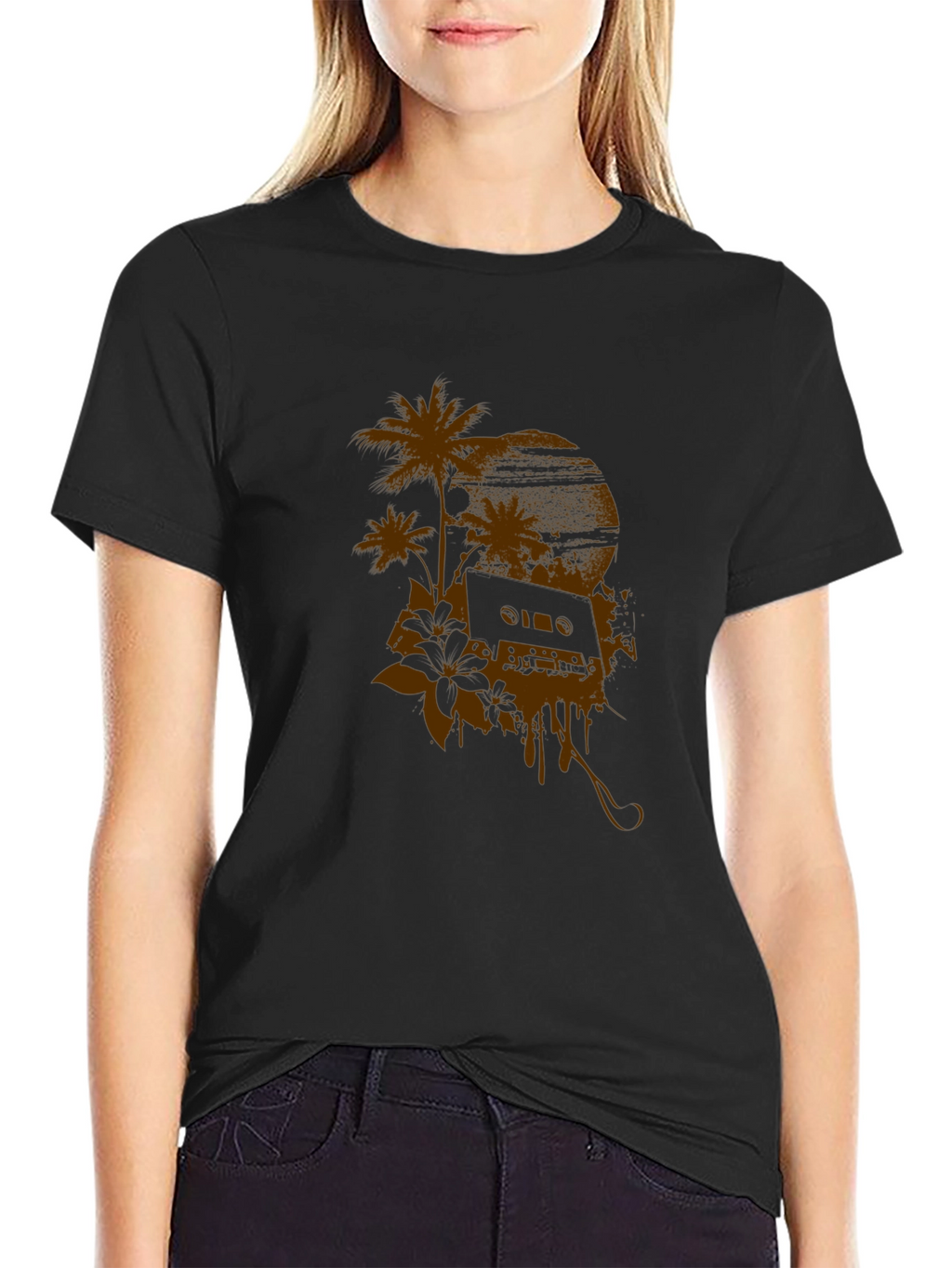 Tropical Cassette Graphic Tee - Relaxed Style
