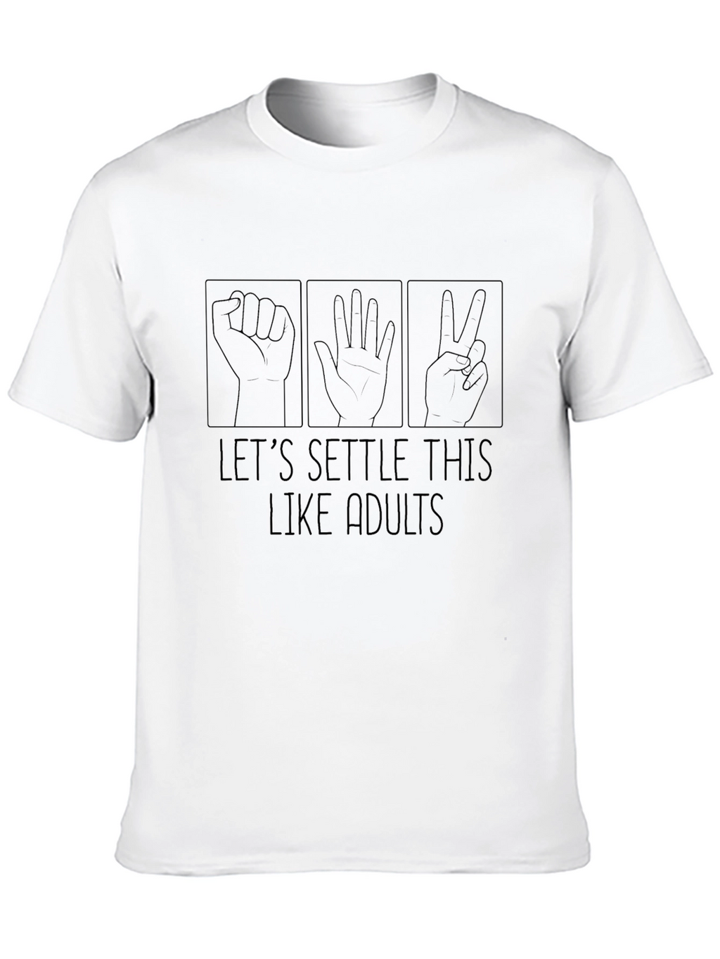 Rock Paper Scissors Settle This Black T-Shirt