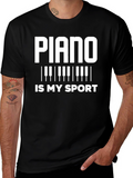 Piano is My Sport Black T-Shirt