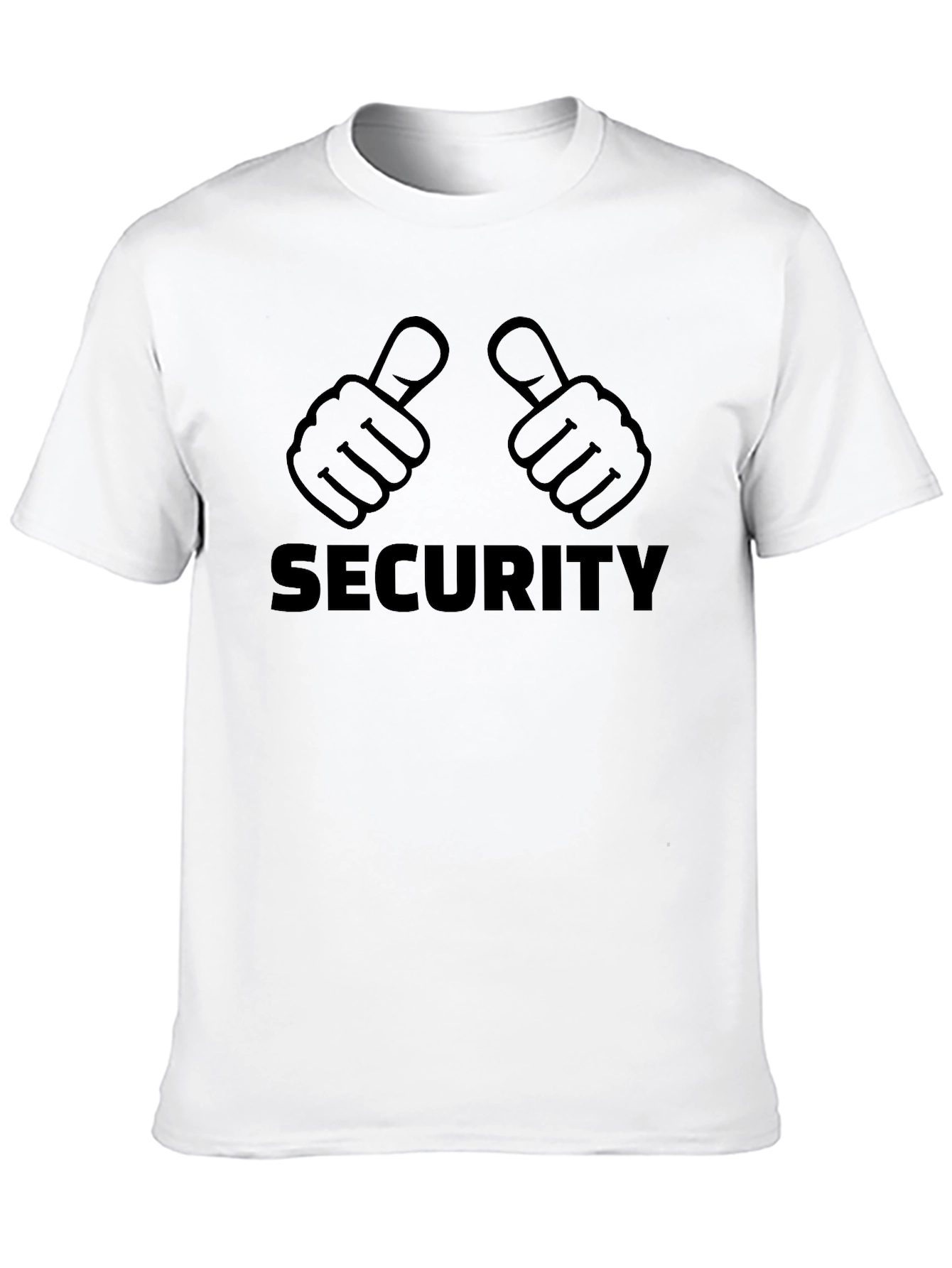 Security Thumbs Up Graphic Tee - Black Cotton T-Shirt