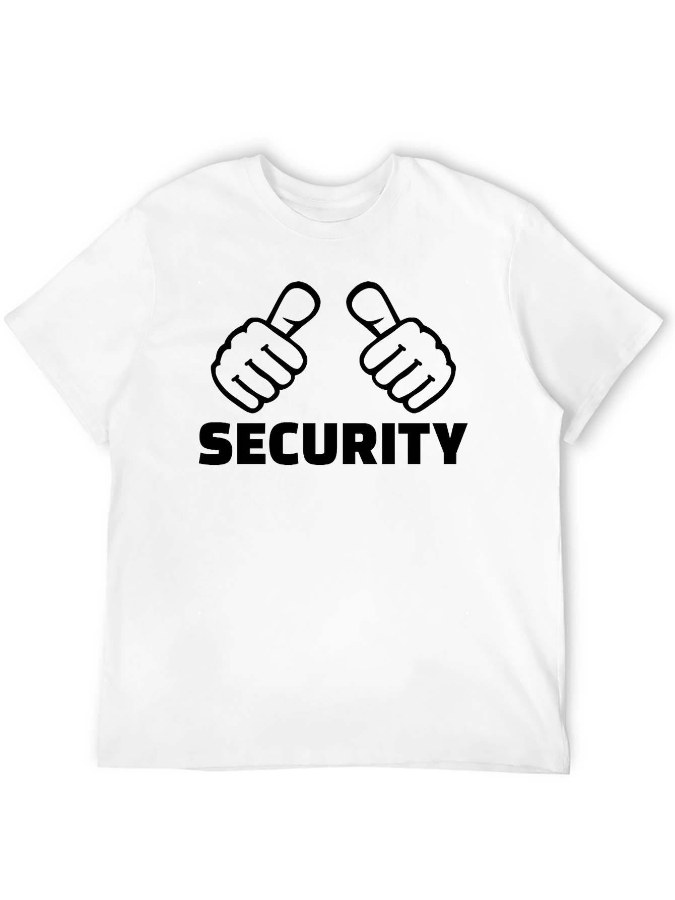 Security Thumbs Up Graphic Tee - Black Cotton T-Shirt