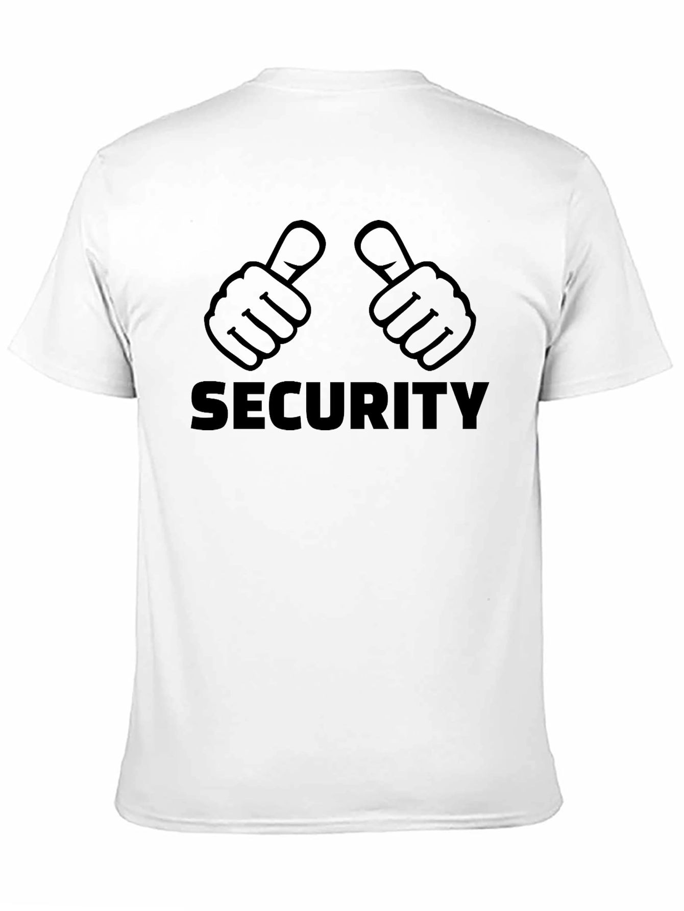 Security Thumbs Up Graphic Tee - Black Cotton T-Shirt