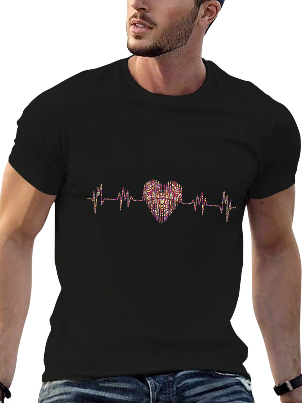Heartbeat Heart T-Shirt - Stylish Graphic Tee