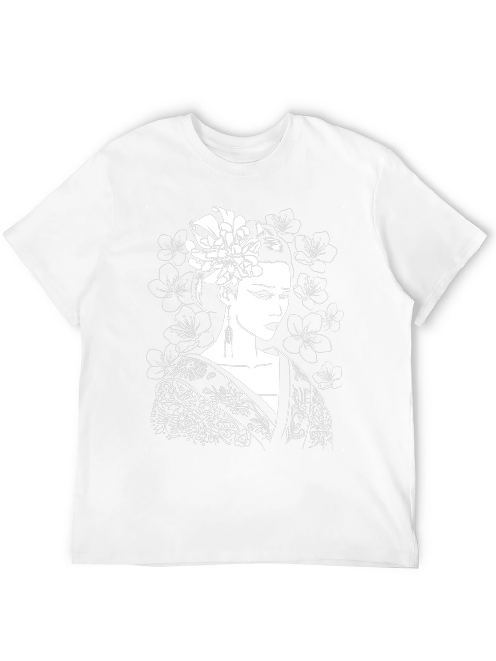 Geisha Graphic Tee - Black Cotton Blend Shirt