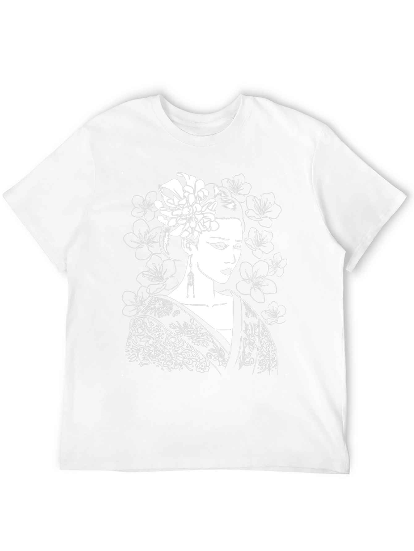 Geisha Graphic Tee - Black Cotton Blend Shirt