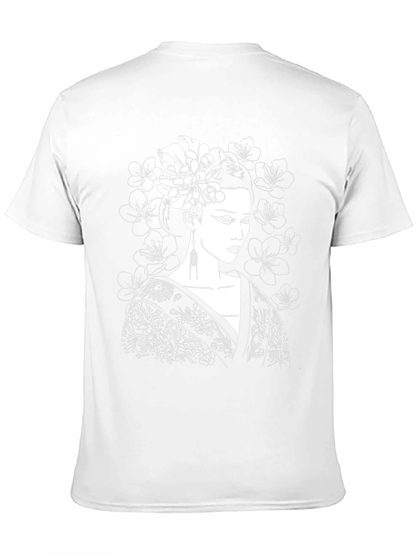 Geisha Graphic Tee - Black Cotton Blend Shirt