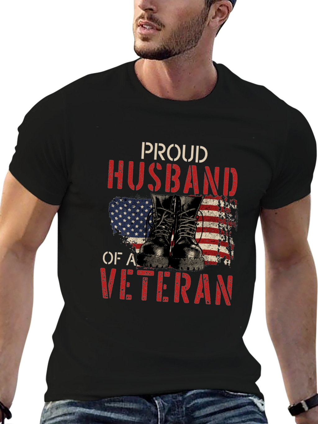 Proud Husband of a Veteran Graphic Tee