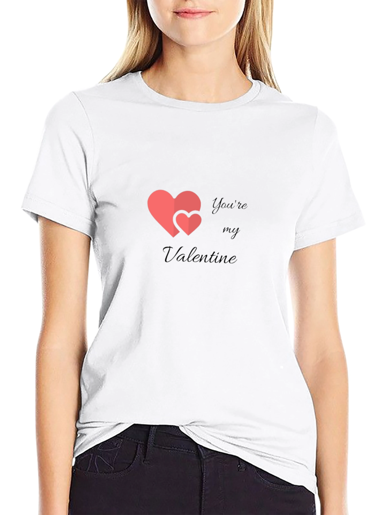 Valentines Day Heart Graphic Mens Black T-Shirt