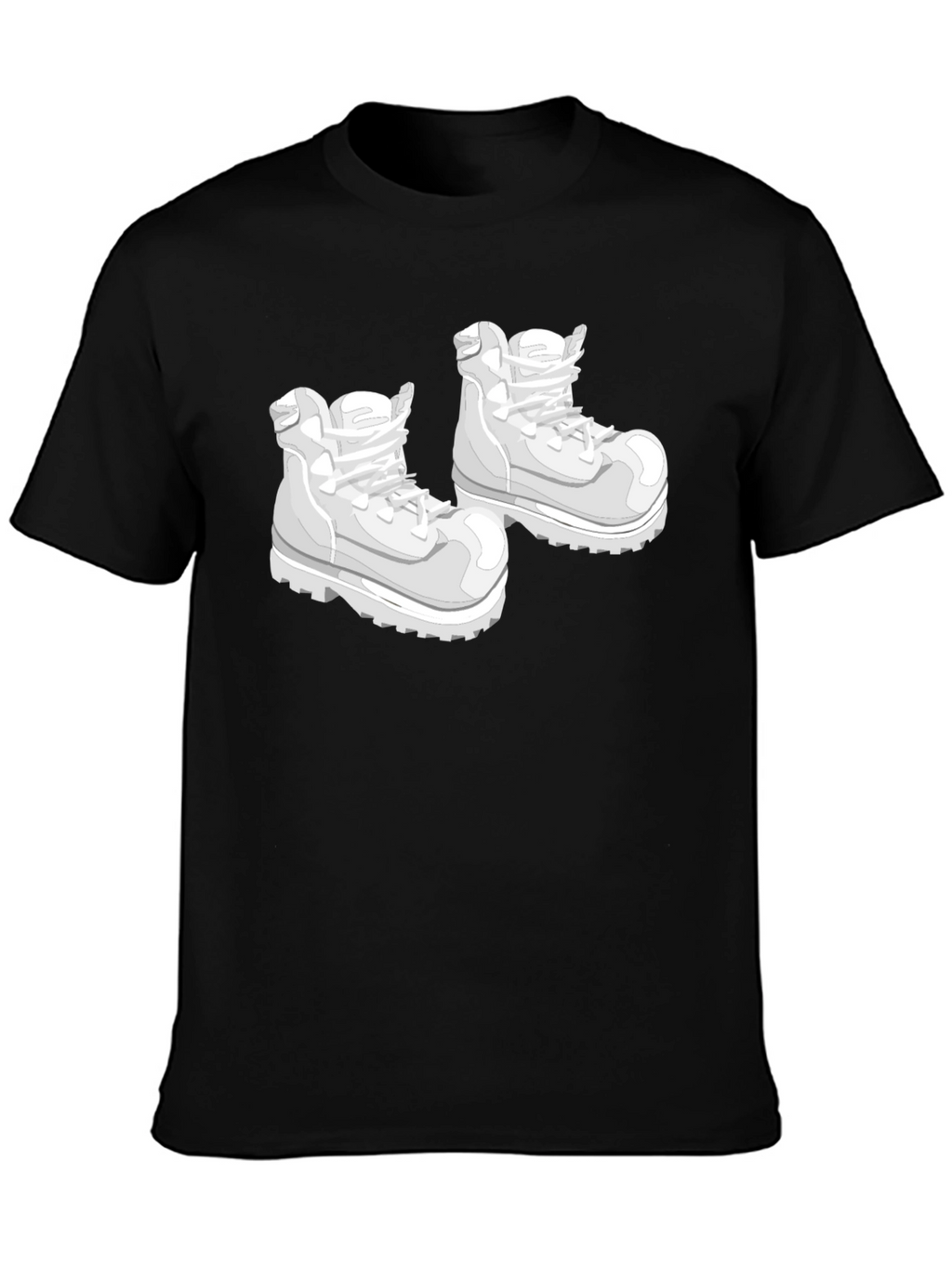 Cartoon Boots Graphic Black T-Shirt