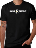 Input Output Graphic Tee - Stylish Black Cotton T-Shirt