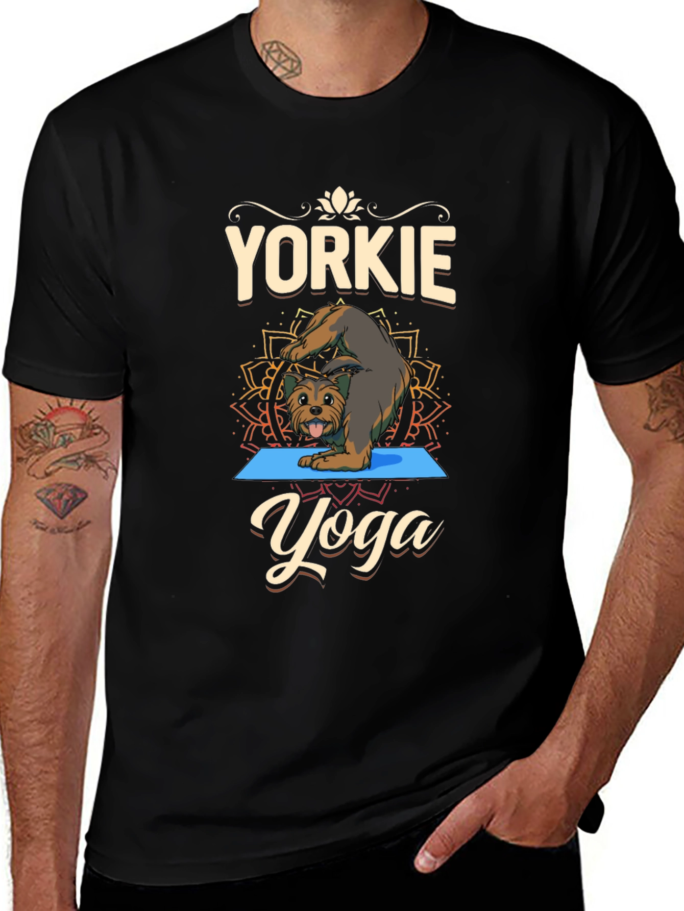 Yorkie Yoga T-Shirt Dog Lover Tee
