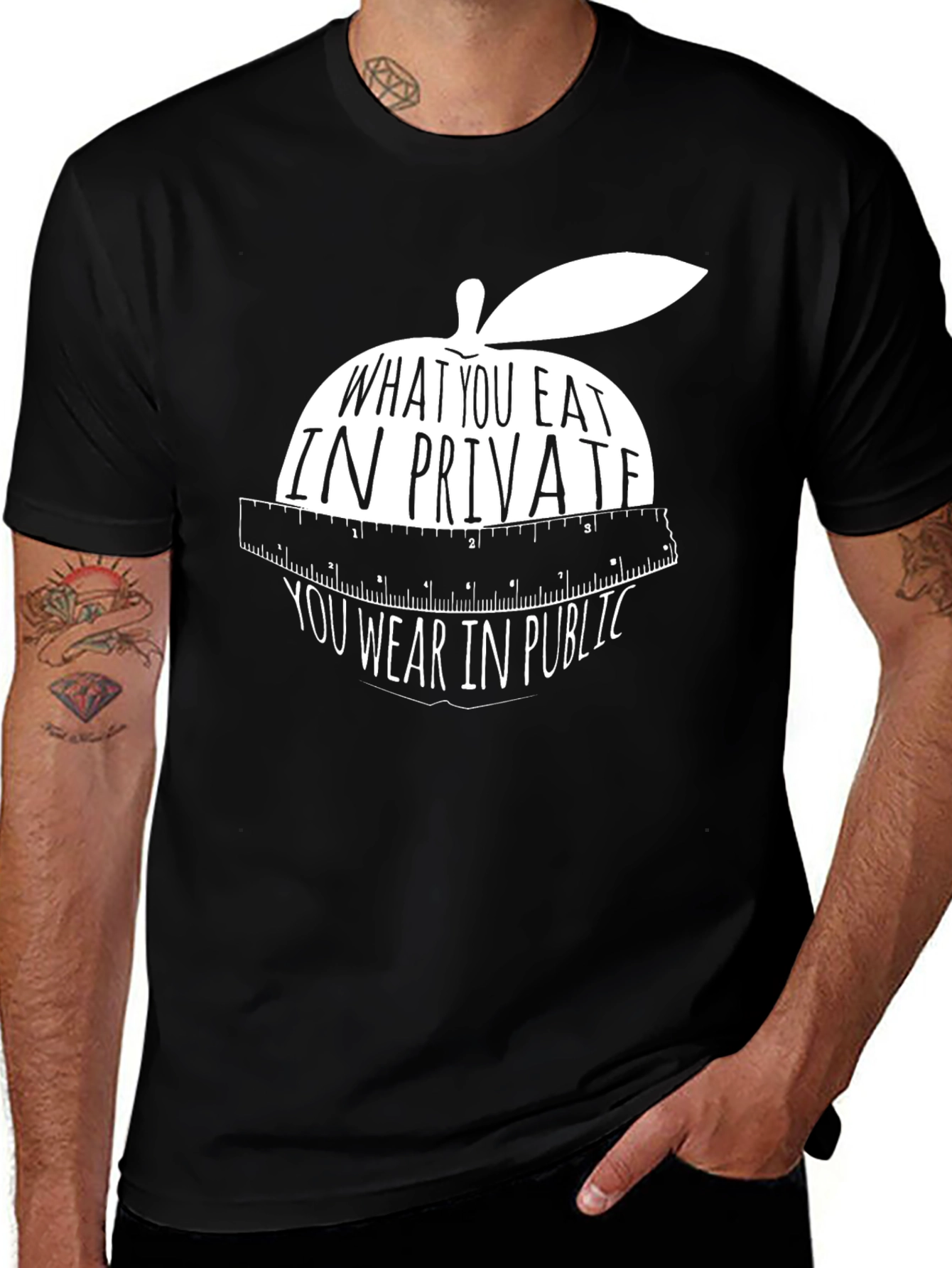 Apple Diet Slogan T-Shirt - You Are What You Eat!