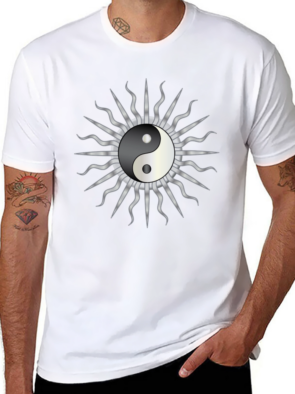 Yin Yang Sun Graphic T-Shirt - Harmony & Style
