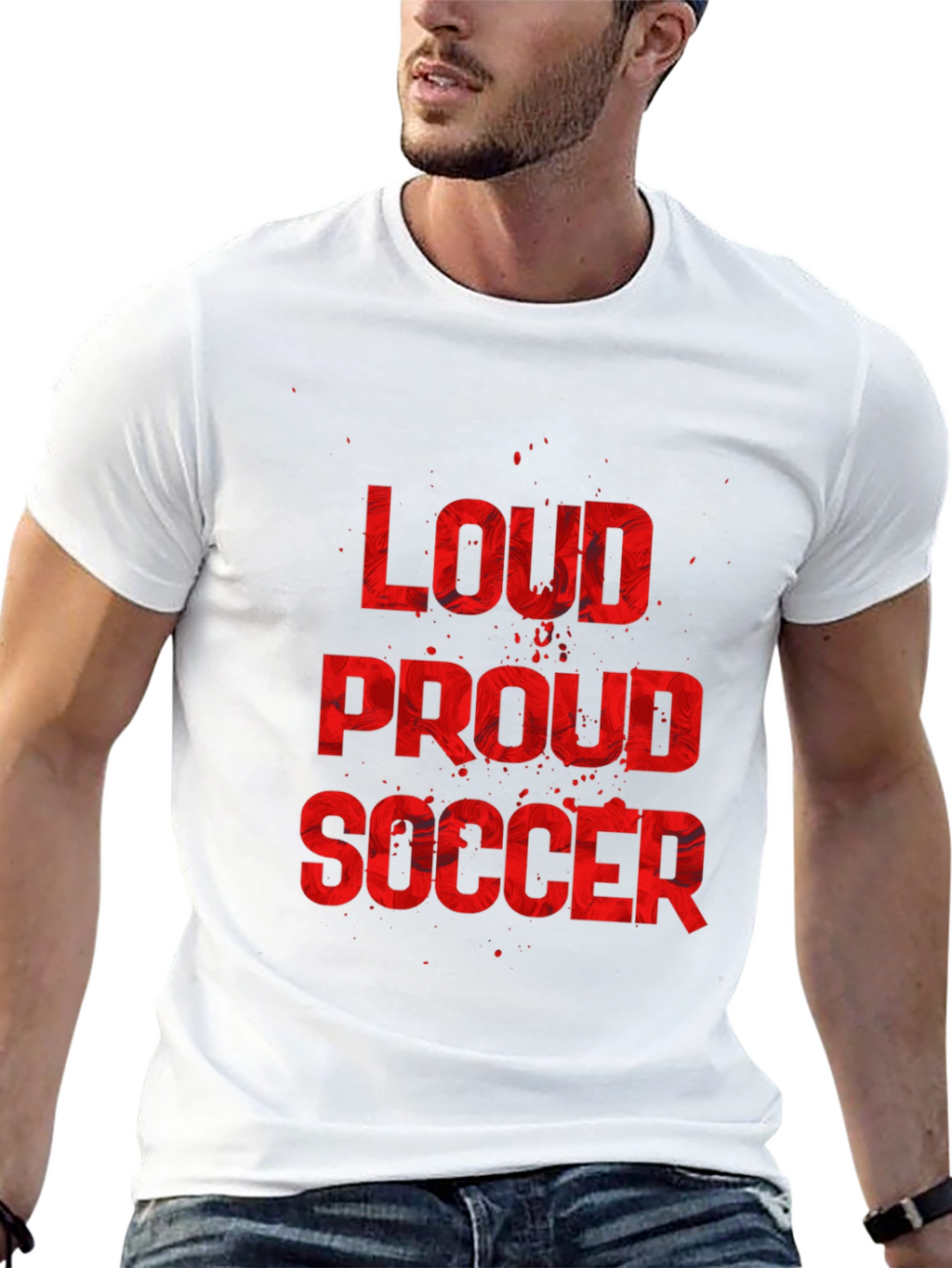 Loud Proud Soccer Graphic Tee - Black Cotton T-Shirt