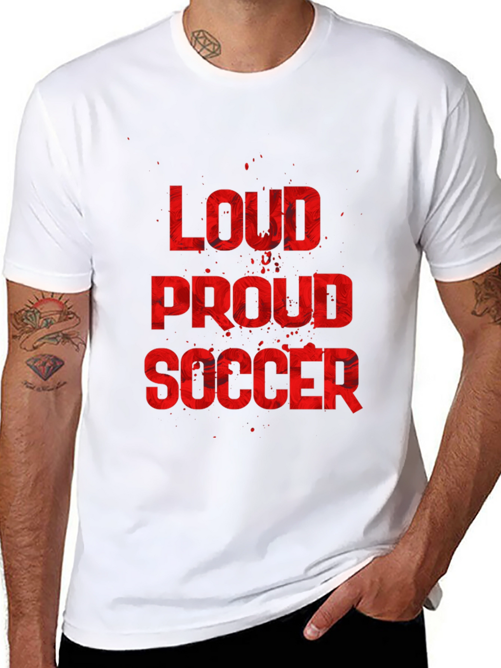 Loud Proud Soccer Graphic Tee - Black Cotton T-Shirt