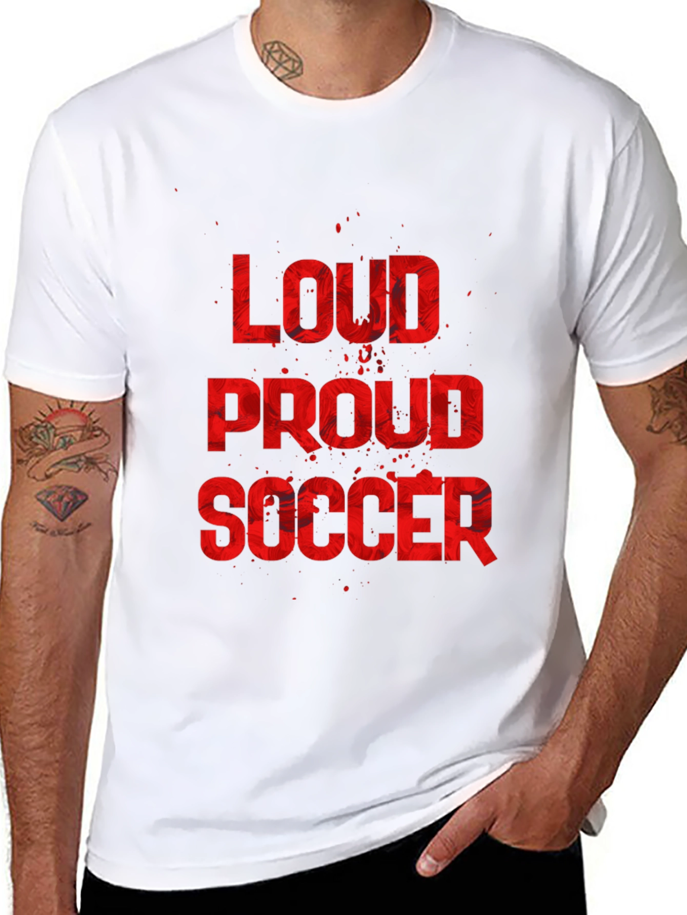 Loud Proud Soccer Graphic Tee - Black Cotton T-Shirt