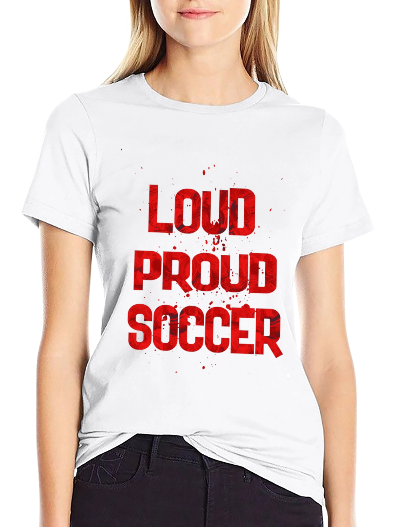 Loud Proud Soccer Graphic Tee - Black Cotton T-Shirt