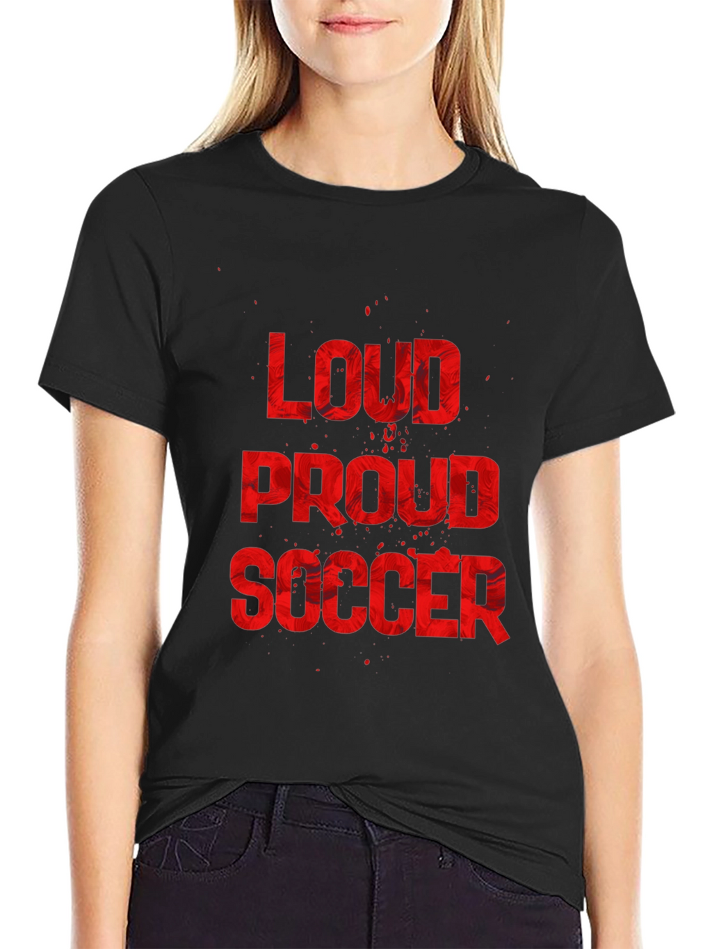 Loud Proud Soccer Graphic Tee - Black Cotton T-Shirt