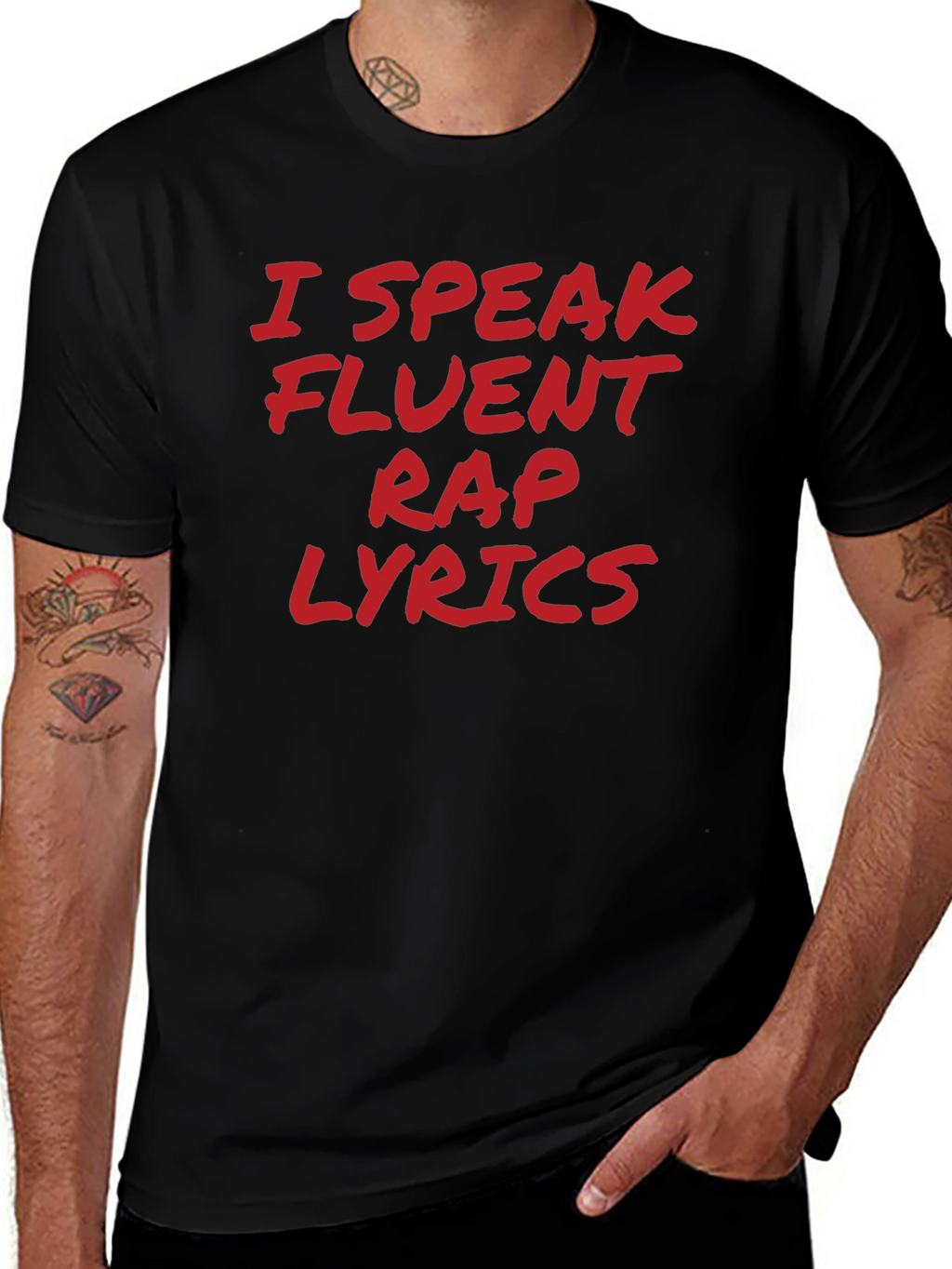I Speak Fluent Rap Lyrics Black T-Shirt