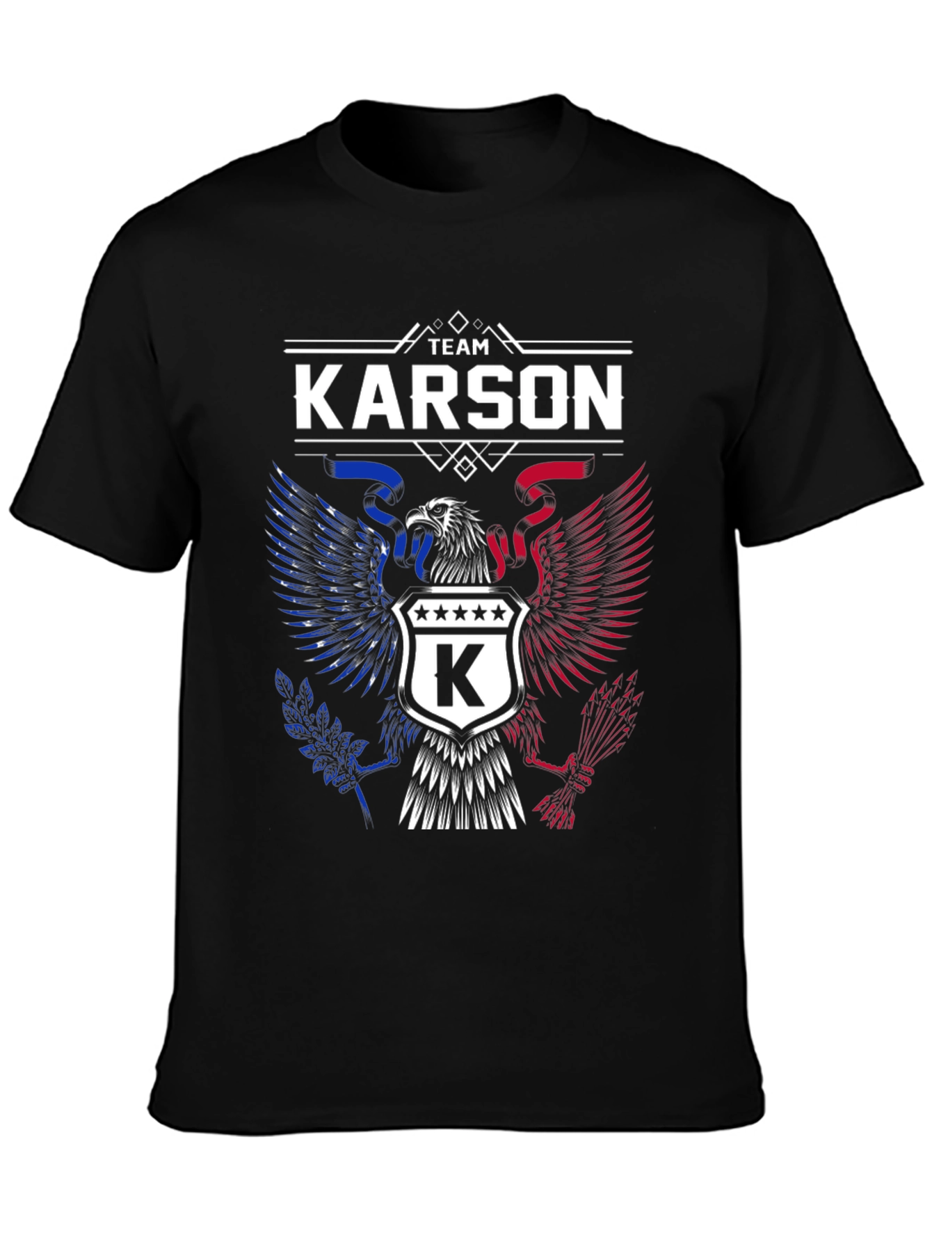 Team Karson Eagle Graphic Black T-Shirt