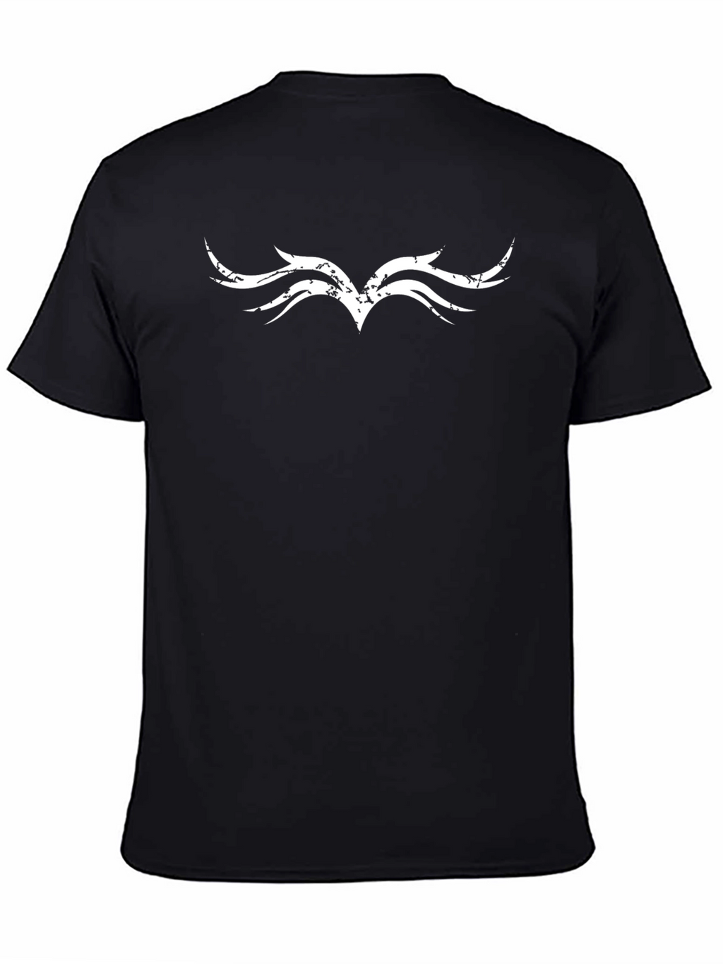 Distressed Tribal Wing Black T-Shirt