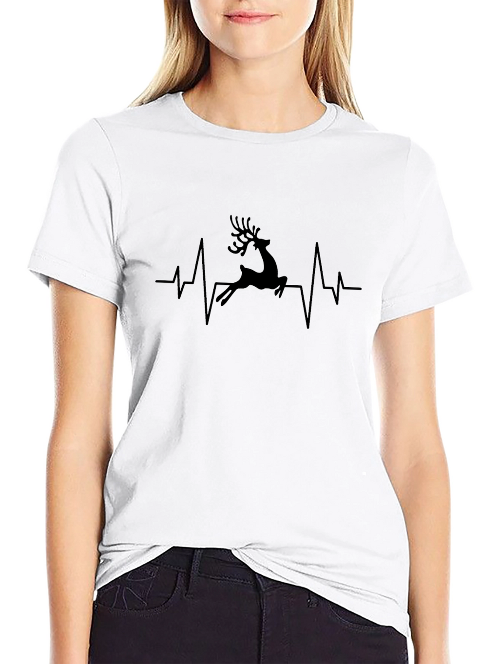 Reindeer Heartbeat Graphic T-Shirt