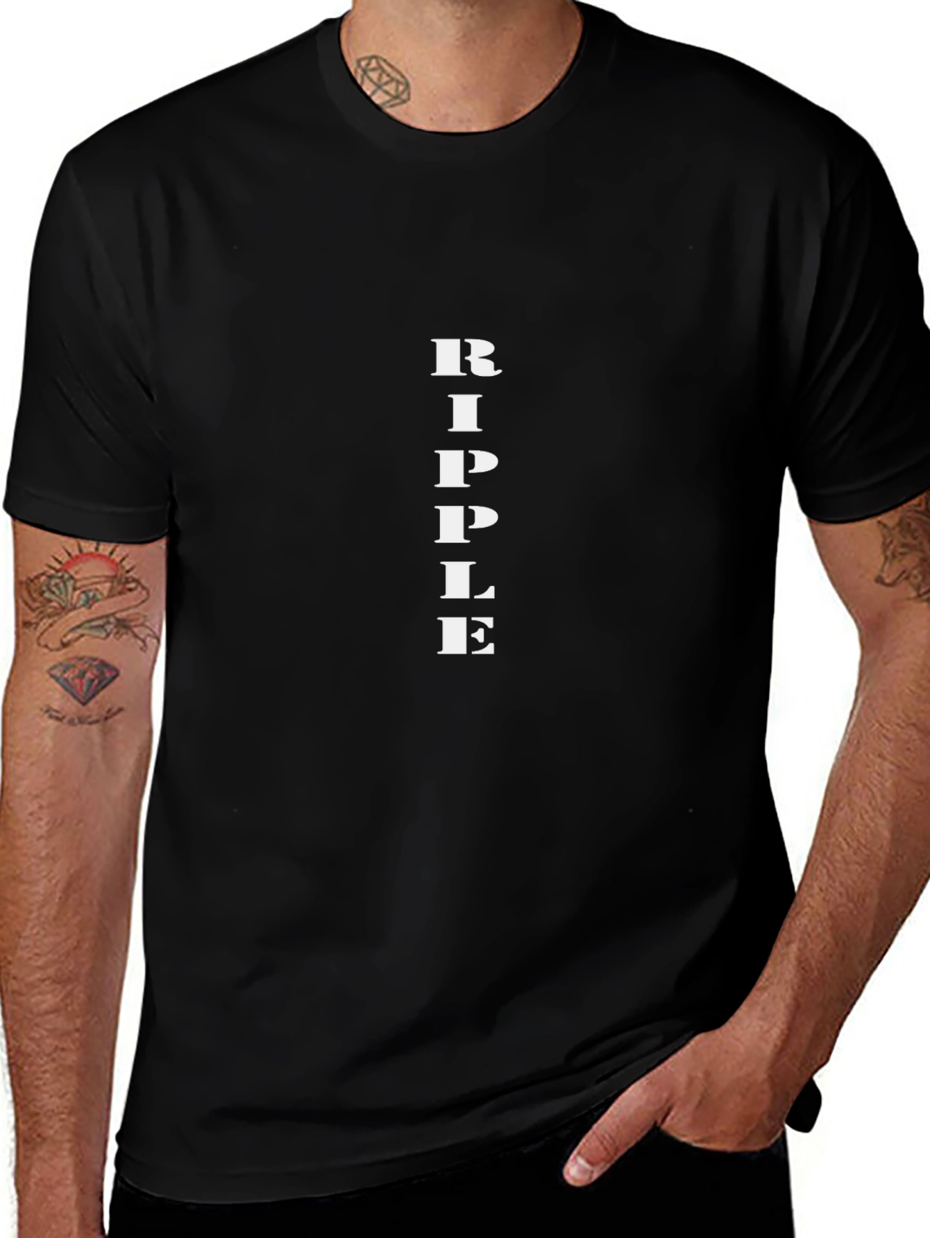 Ripple Tee - Classic Black Cotton