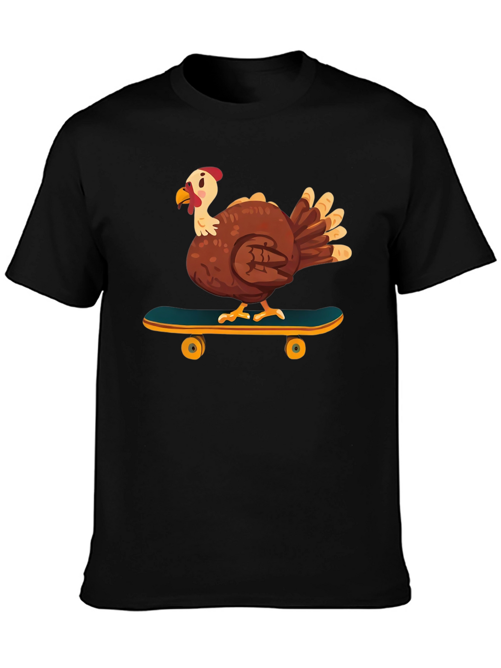 Skateboarding Turkey Graphic Tee - Cool Thanksgiving Shirt