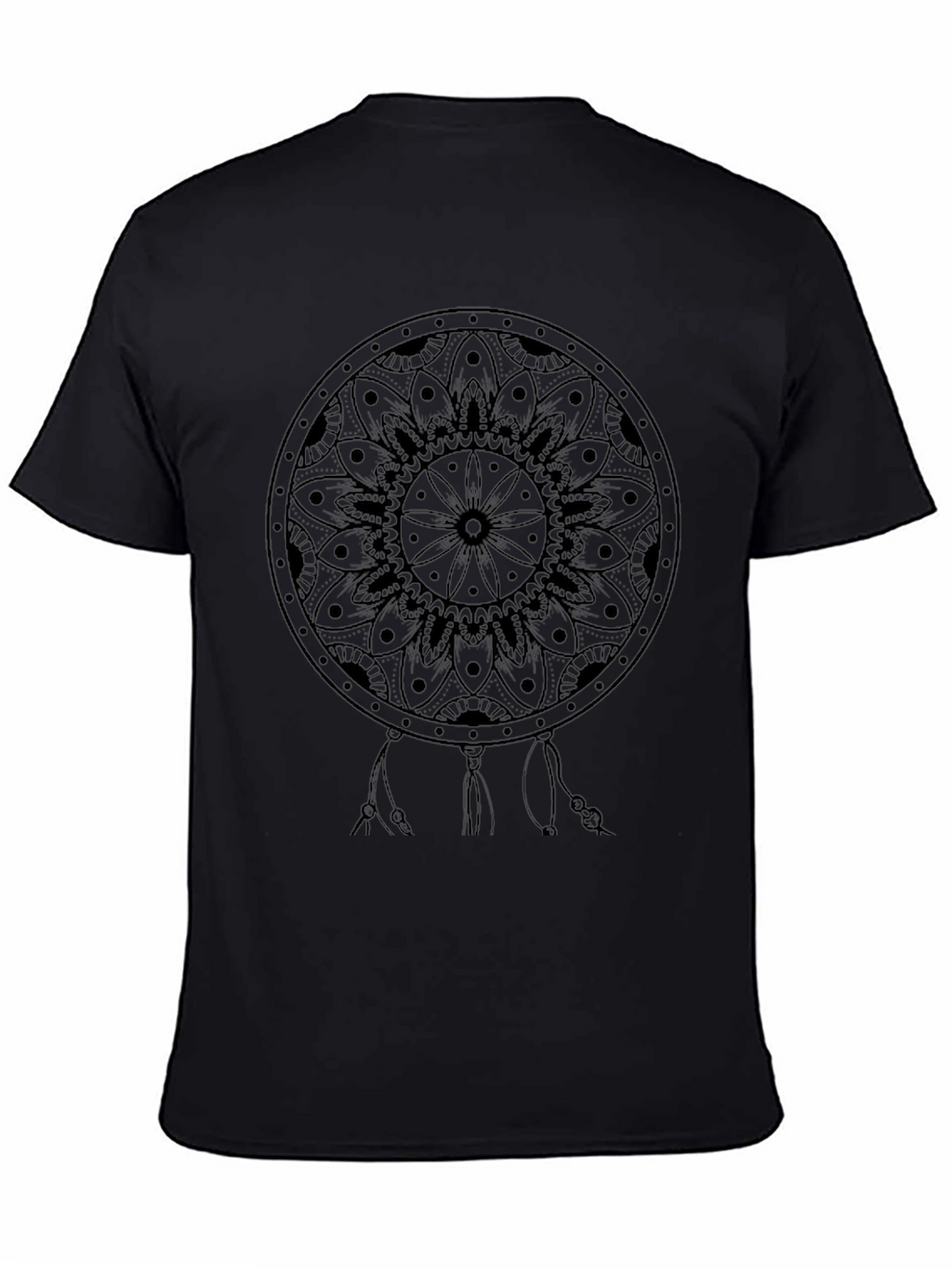 Dreamcatcher Mandala Print Black T-Shirt