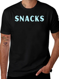 Snacks Graphic Print Black T-Shirt