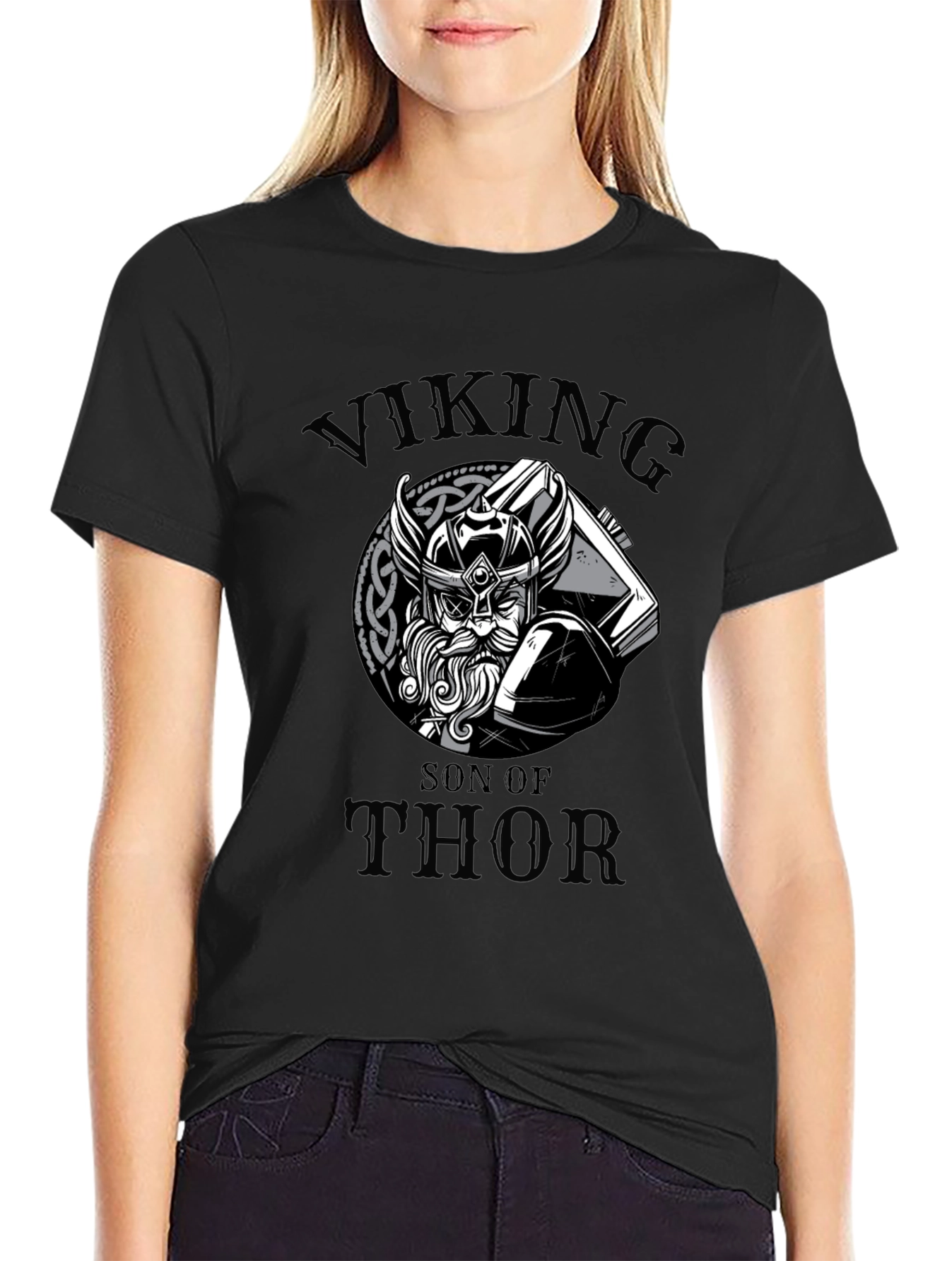 Viking Son of Thor Graphic Tee - Black