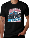 Shark Attack Monster Truck Graphic T-Shirt
