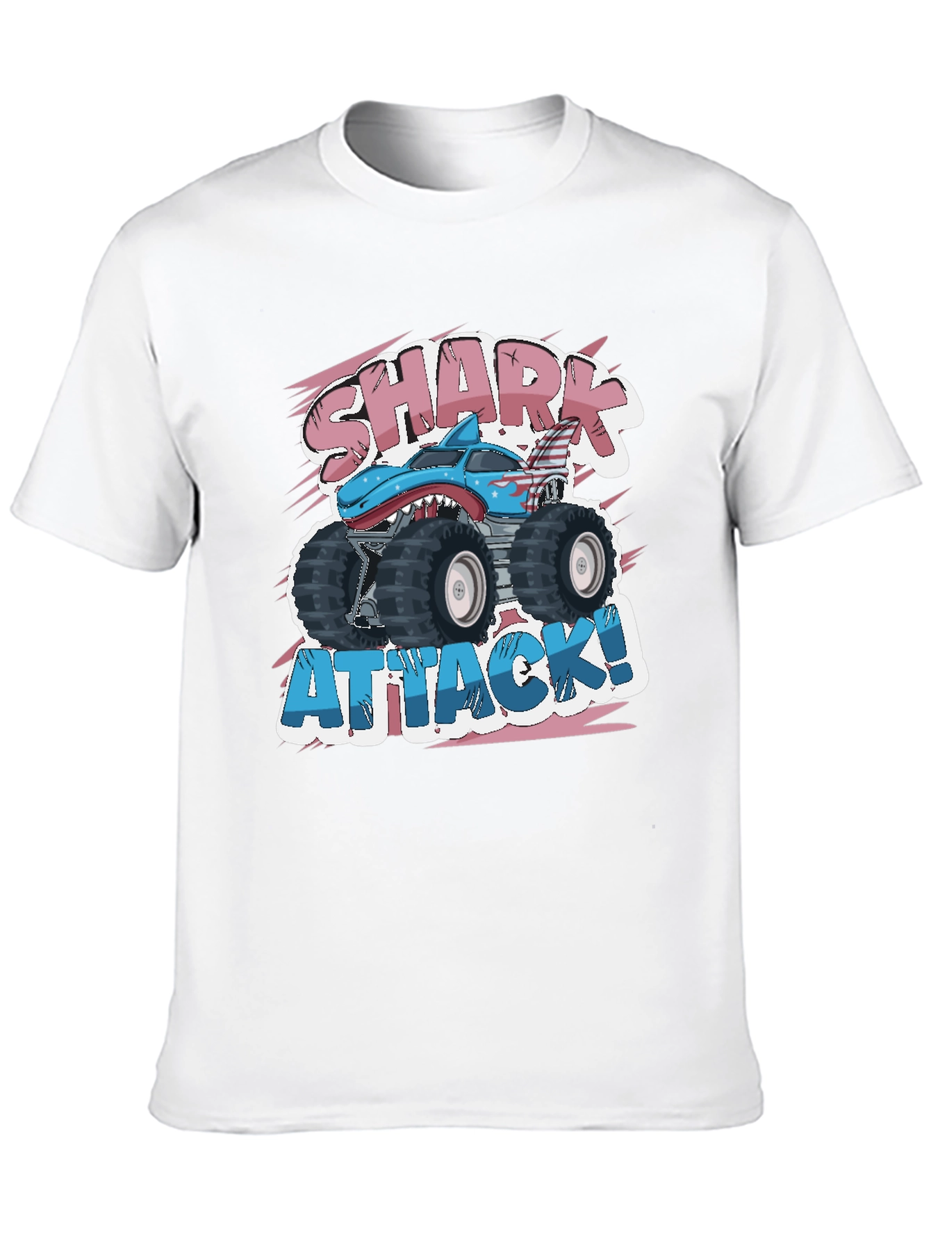 Shark Attack Monster Truck Graphic T-Shirt