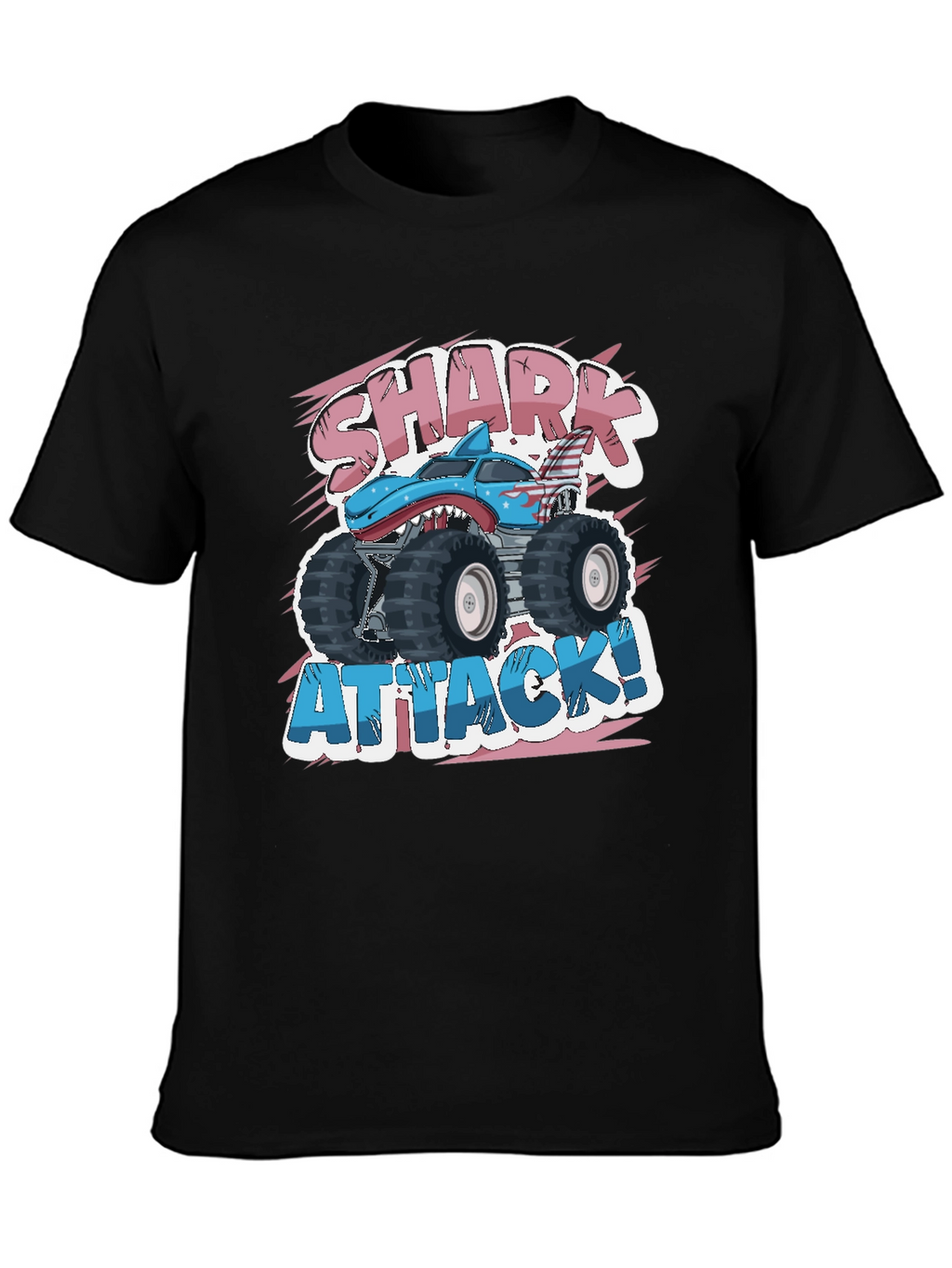 Shark Attack Monster Truck Graphic T-Shirt