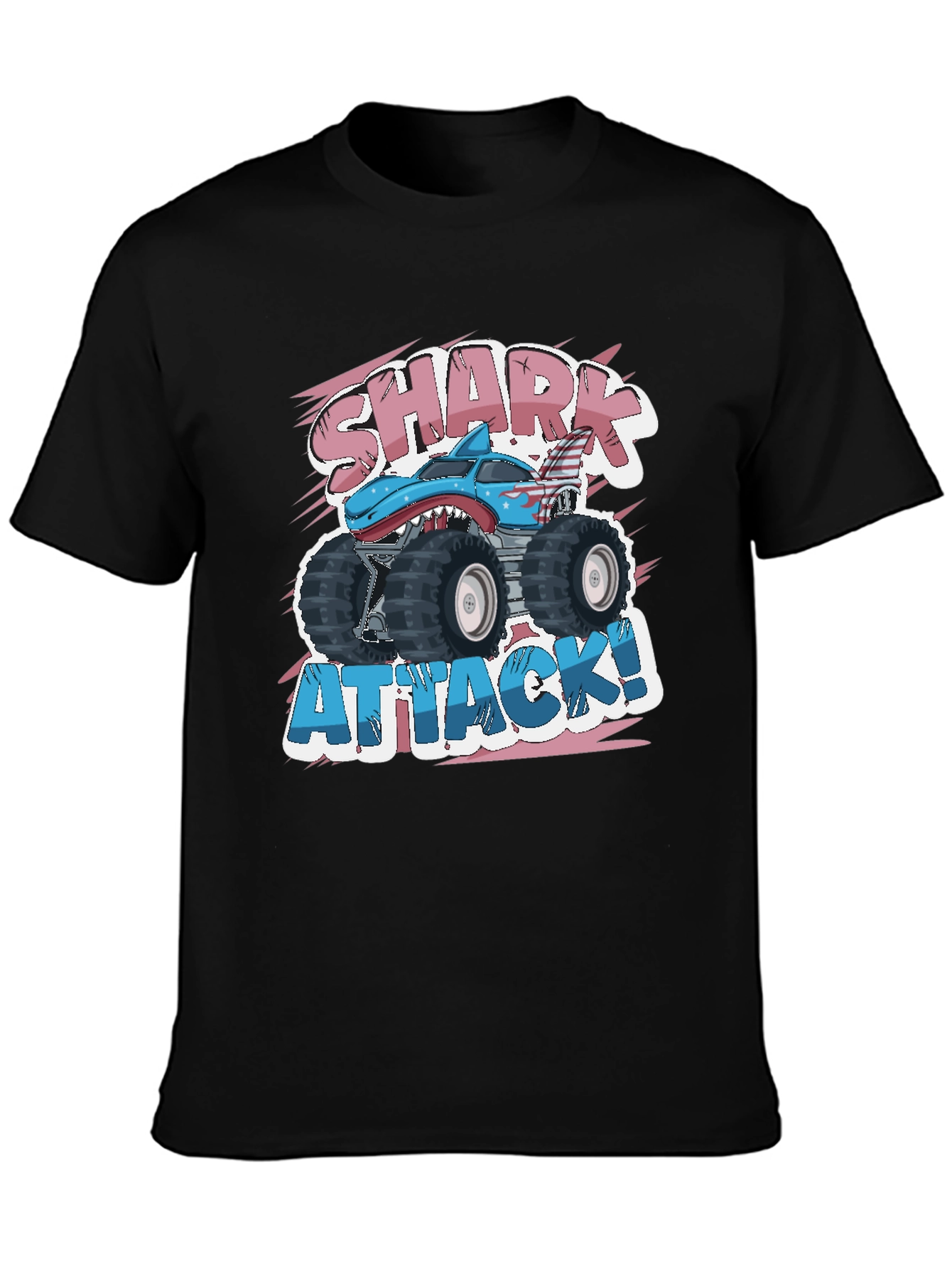 Shark Attack Monster Truck Graphic T-Shirt