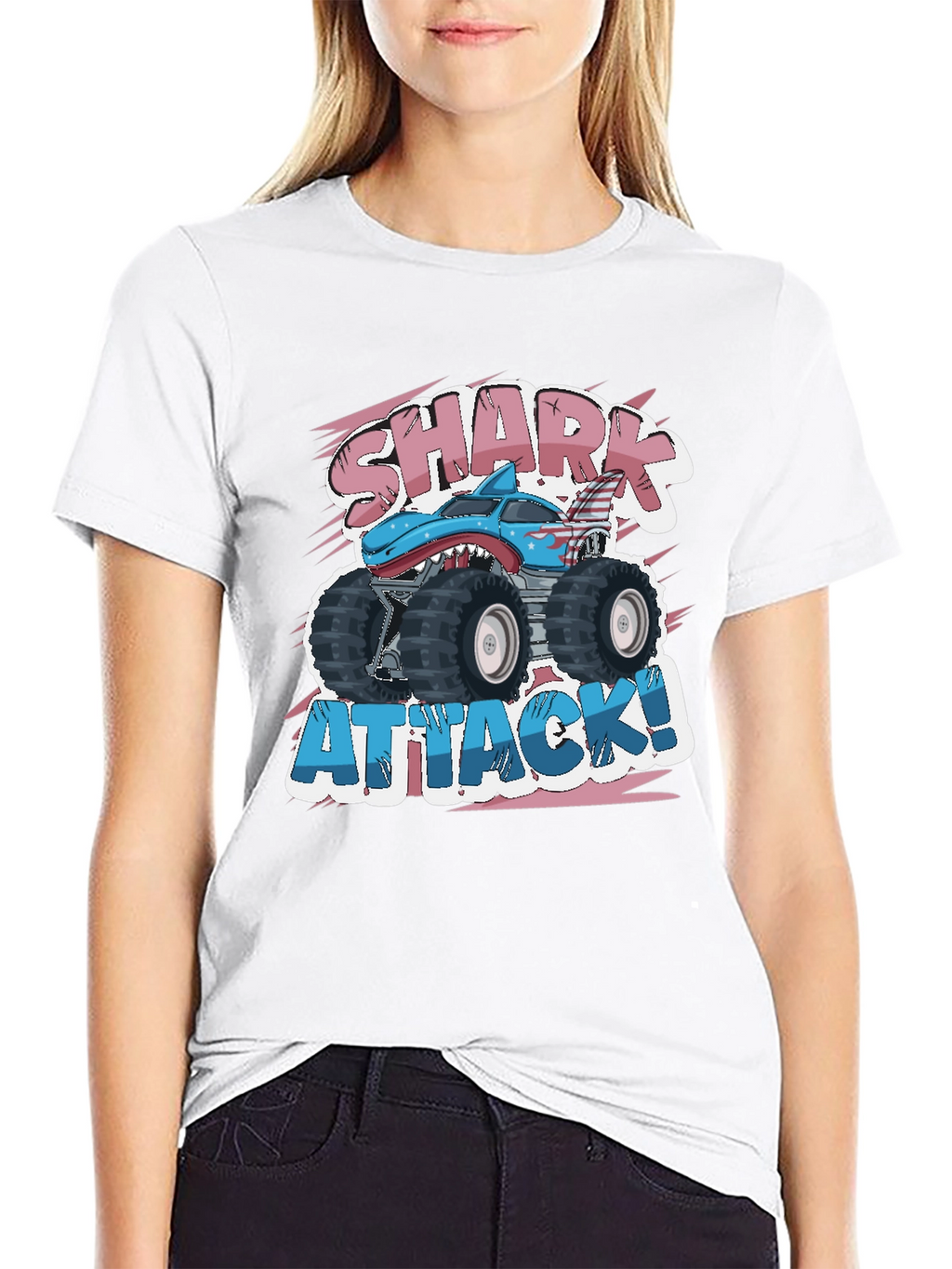 Shark Attack Monster Truck Graphic T-Shirt