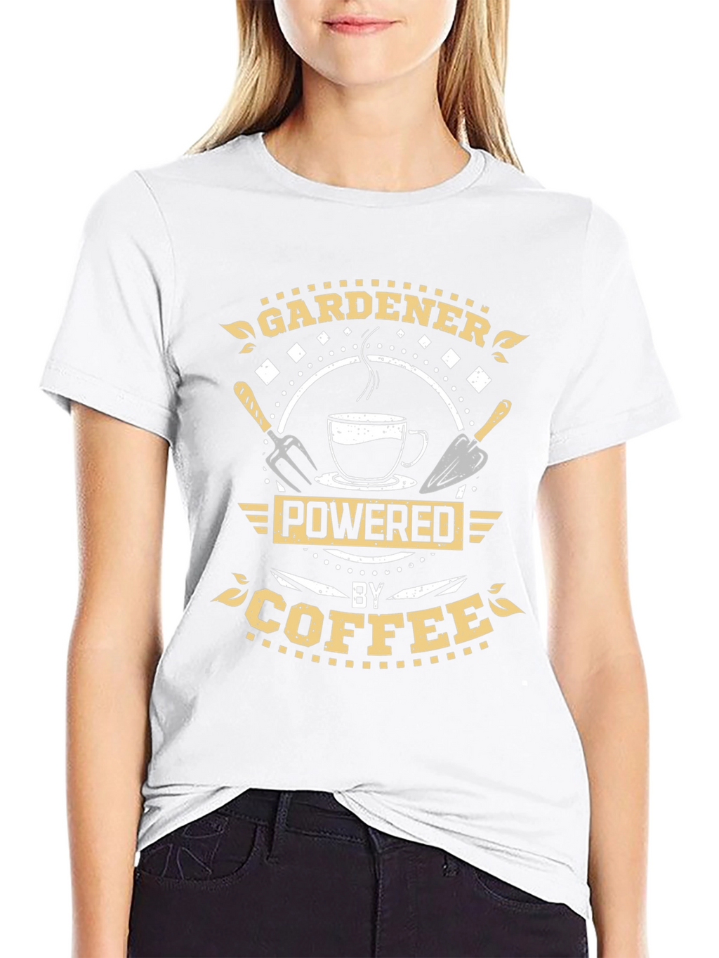Gardener Powered by Coffee Black T-Shirt