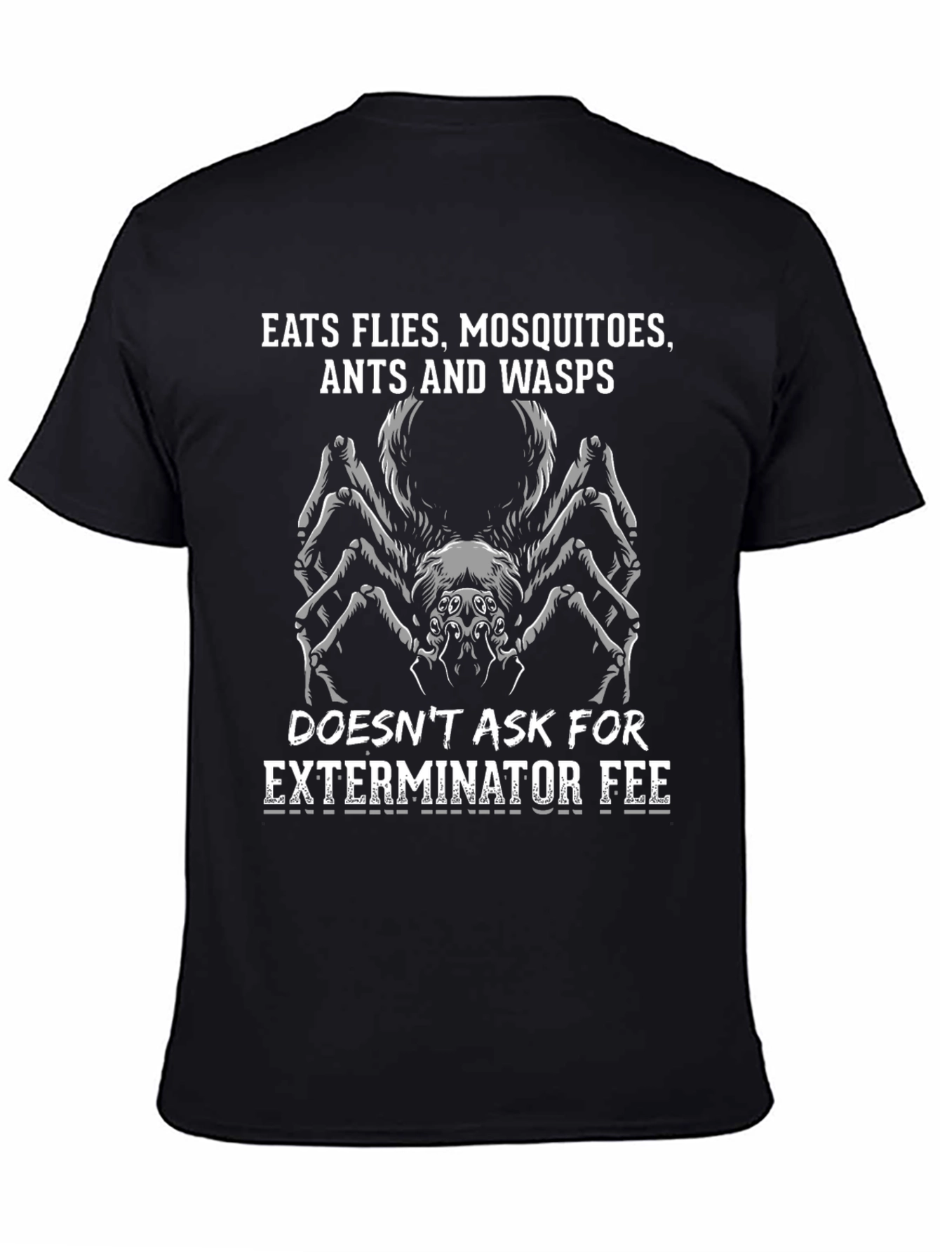 Eats Flies Spider Graphic Tee - Exterminator Humor