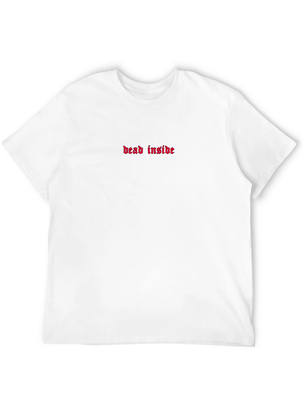 Dead Inside Embroidered Graphic Tee - Gothic Style