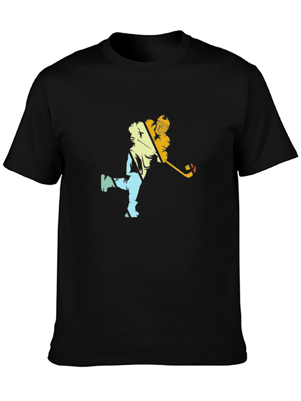 Hockey Player Graphic Black Tee