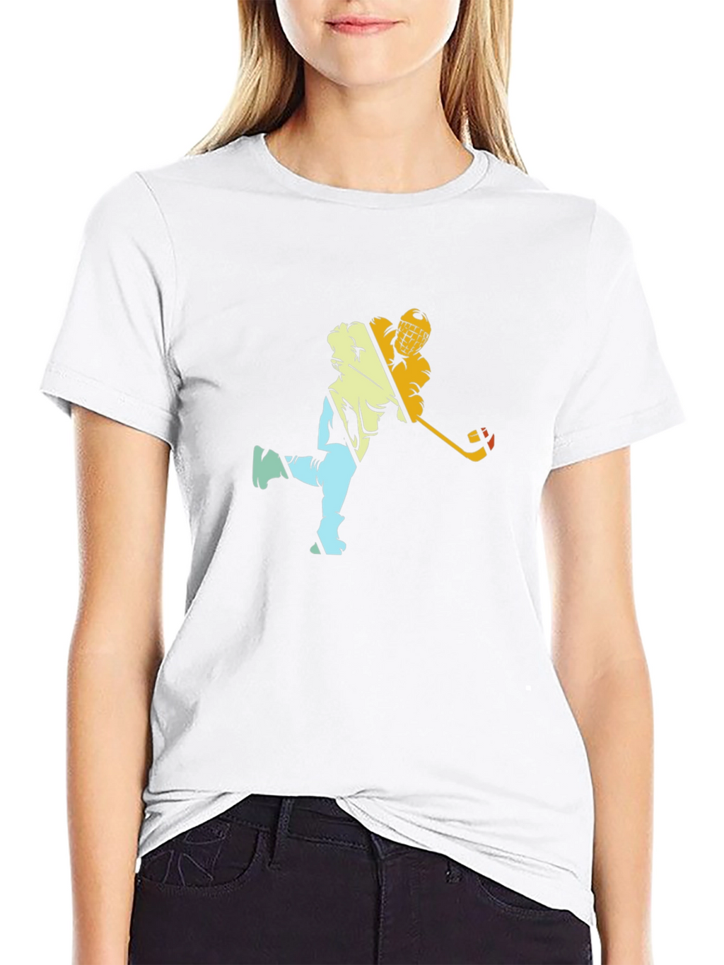 Hockey Player Graphic Black Tee