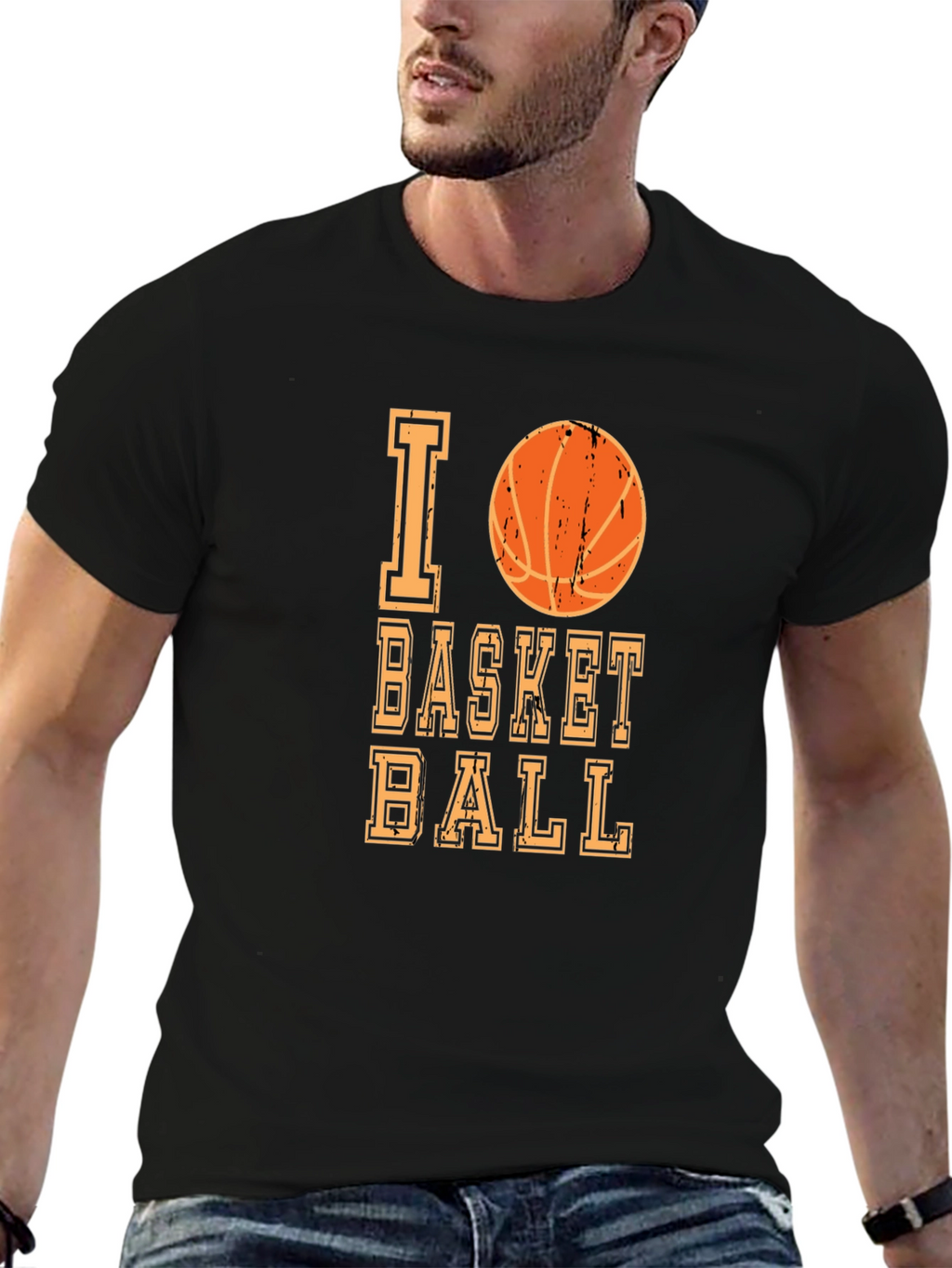 I Love Basketball Graphic T-Shirt - Casual Tee