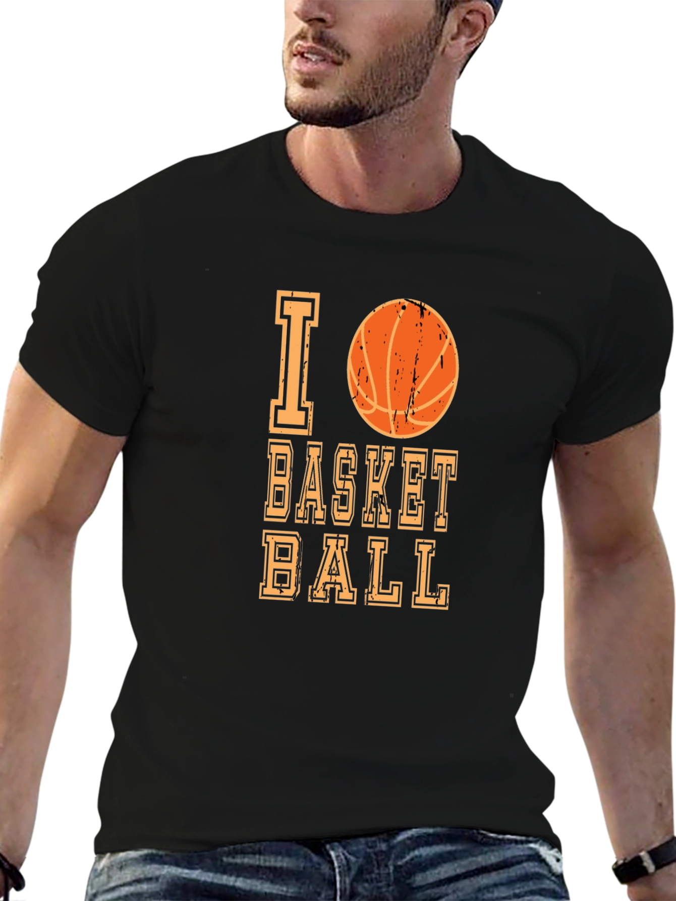 I Love Basketball Graphic T-Shirt - Casual Tee