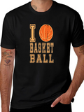 I Love Basketball Graphic T-Shirt - Casual Tee