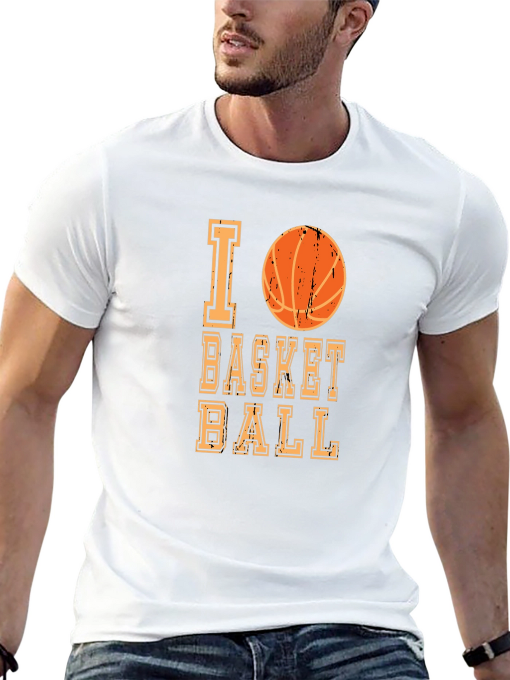 I Love Basketball Graphic T-Shirt - Casual Tee