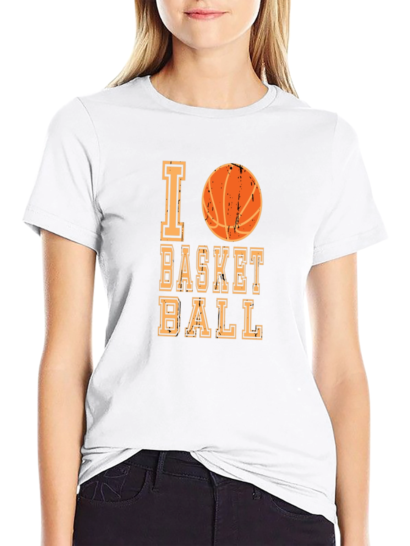 I Love Basketball Graphic T-Shirt - Casual Tee