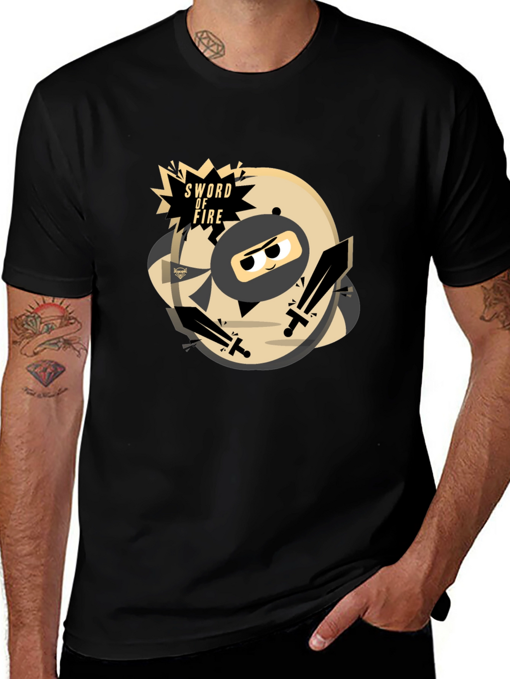 Sword of Fire Ninja Graphic T-Shirt
