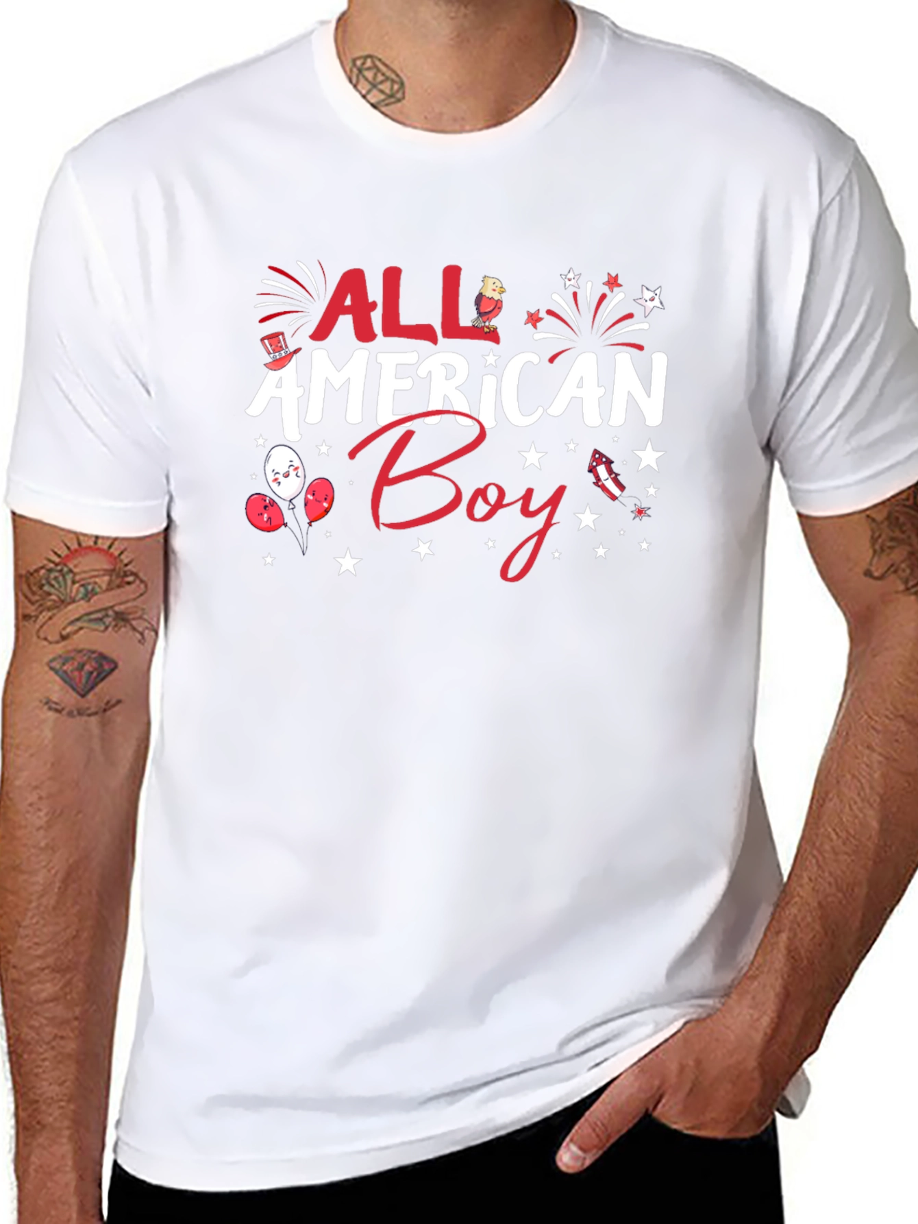 All American Boy Patriotic Graphic Tee